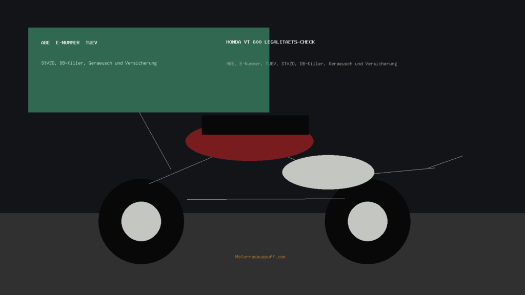Honda VT 600 Legalitaets Check fuer ABE, E-Nummer, TUEV, StVZO, DB-Killer, Geraeusch und Versicherung