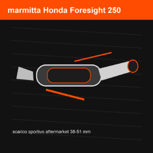 Sportauspuff Honda Foresight 250 | Sportauspuff aftermarket 38-51 mm - Motokraft Parts